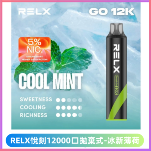 RELX Smash Go 12K一次性悅刻12000拋棄式電子煙【冰新薄荷】